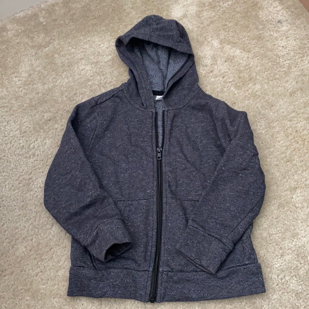 🛍Gray Old navy size small 6/7 gray zip up jacket with hood